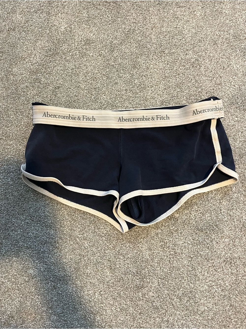 Abercrombie & Fitch Vintage Y2K Navy Shorts with White Trim